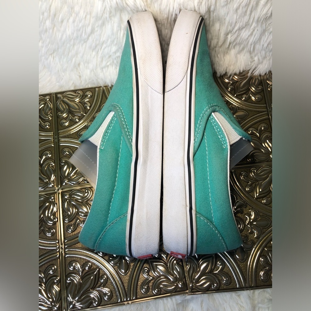 Women’s Teal Slip-On Sneakers size 6.5 Men’s 5 - Picture 12 of 16